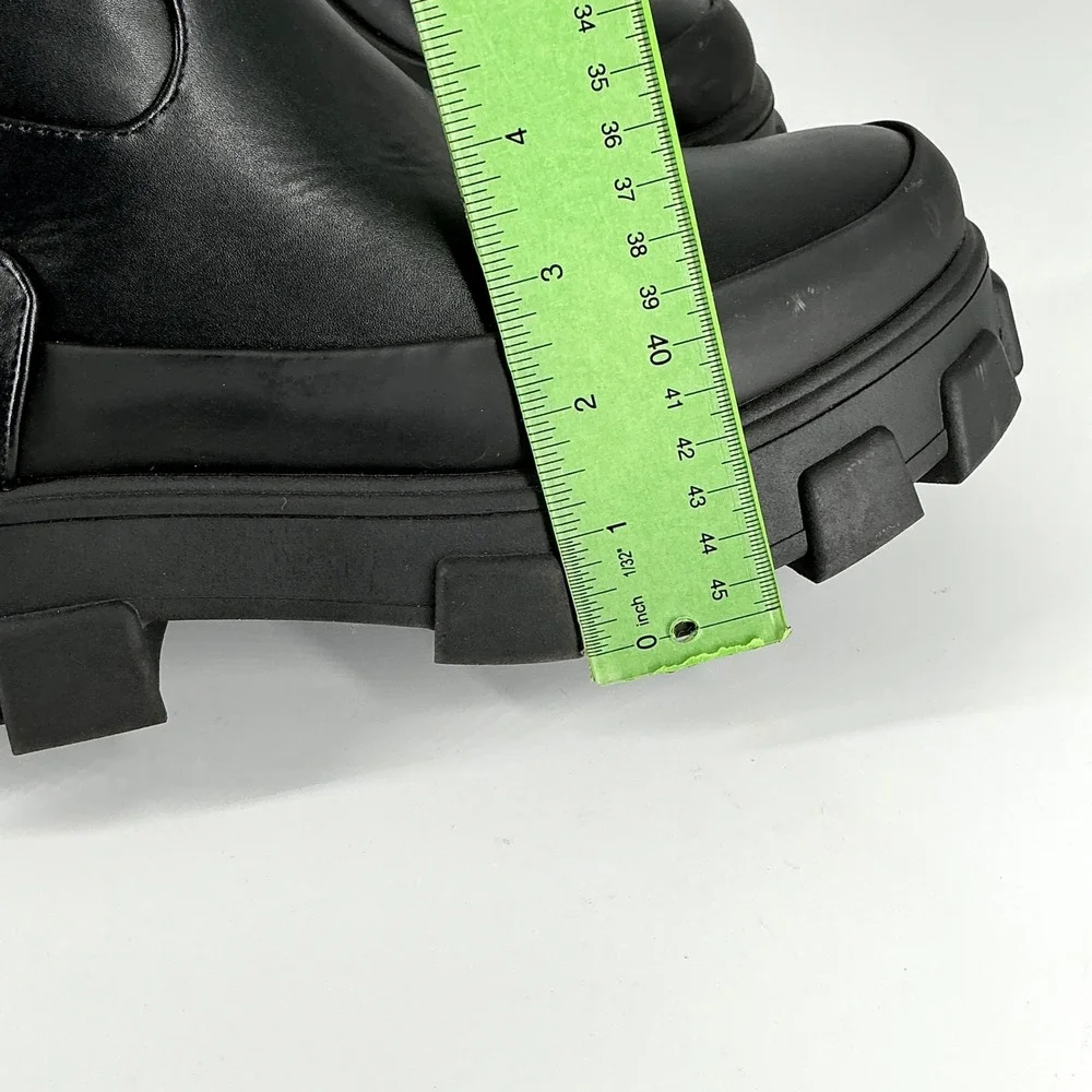 Circus NY Sam Edelman Size 9.5 Black Knee High Lug Sole Platform Boots Dollie